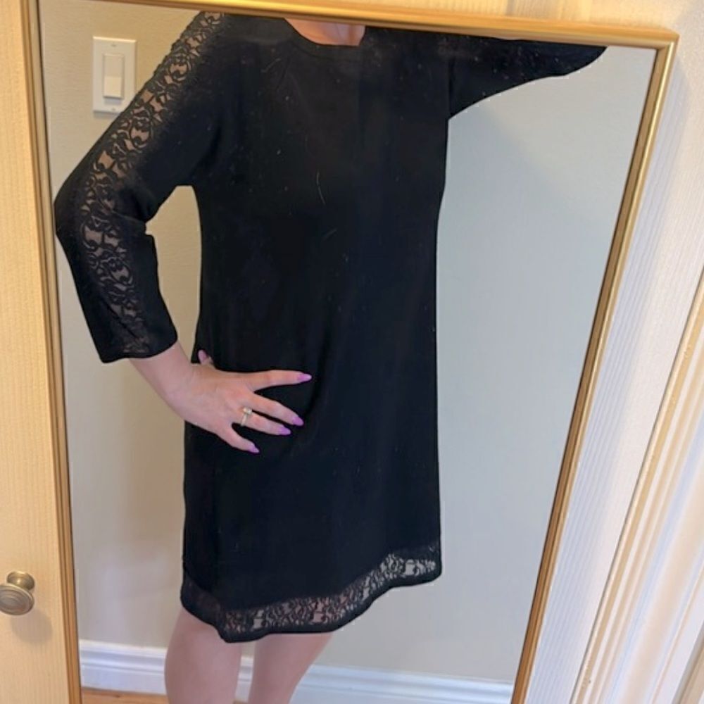Milly Lace Long Sleeve Sweater Dress M